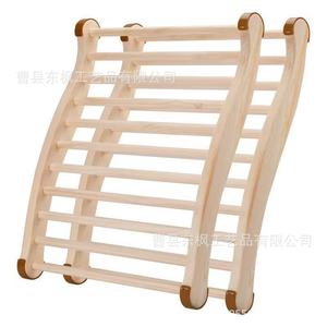 Cojín de respaldo de madera para sauna, marco de madera maciza con curva en forma de S y almohadillas antideslizantes para accesorios de sauna - Product Image 4