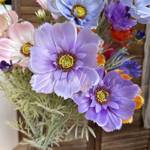 Fleurs artificielles en soie floquée Jinxi Cosmos, décoration de mariage réaliste, fleurs artificielles pour usage intérieur et extérieur - Product Image 3