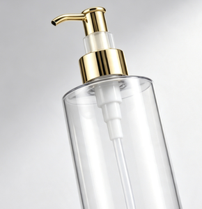 Flaconi Vuoti in PET Trasparente da 100-500ml con Pompa Dorata Elettroplaccata per Lozioni e Detergenti Viso - Product Image 3