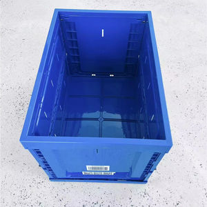 Ensemble de 5 caisses de rangement pliables en <span class=keywords><strong>plastique</strong></span> solide bleu marine 60x40x40 cm, pliables et empilables sans <span class=keywords><strong>couvercle</strong></span>, en stock - Product Image 1