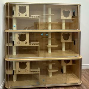 Yeni kedi kafes katı ahşap kapalı kedi villa pet paylaşımı TV kabine çift kedi kafes/ev sergi - Product Image 2