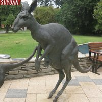 Sculpture de kangourou en bronze décorative pour jardin extérieur, en métal moulé, personnalisable par impression offset, de la province du Hebei, Chine
