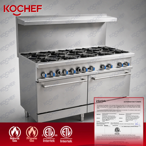 Cuisinière professionnelle en acier inoxydable, 10 brûleurs, haute puissance, cuisinière à <span class=keywords><strong>gaz</strong></span> avec <span class=keywords><strong>four</strong></span> à convection - Product Image 1