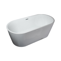 Baignoire autoportante ovale en acrylique blanc de luxe moderne avec fonction massage (bain à remous à air) et commande informatique, portable pour intérieur