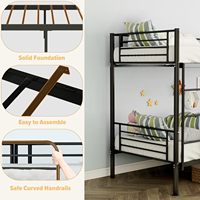 Cadre lit avec escalier 2 étages métal acier auberge superposé deux niveaux fer loft chambre métal étudiant adulte noir stockage OEM 200