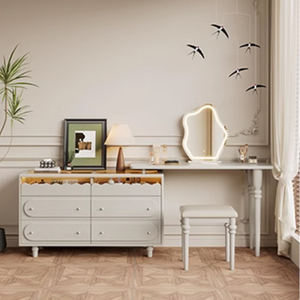 Miroir de coiffeuse moderne simple en bois massif Style ancien petite <span class=keywords><strong>chambre</strong></span> bureau d'angle de <span class=keywords><strong>maquillage</strong></span> rangement intégré salon - Product Image 1