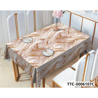 Nappe de table semi-circulaire moderne à motif paysager en plastique, imperméable et anti-taches, idéale pour la maison et les fêtes – Meilleure vente