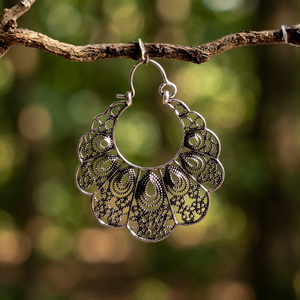 Boucles d'oreilles creuses plaquées argent Bijoux de marque célèbre Créateur inspiré Boucles d'oreilles créoles Bijoux de créateur - Product Image 3