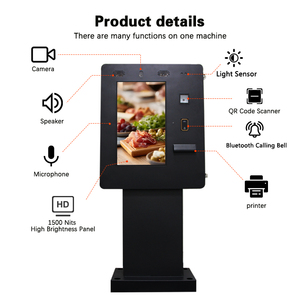 Kiosque de commande en libre-service extérieur sur pied de 21,5 pouces pour parking, terminal de paiement sans espèces avec imprimante et sonnette - Product Image 6