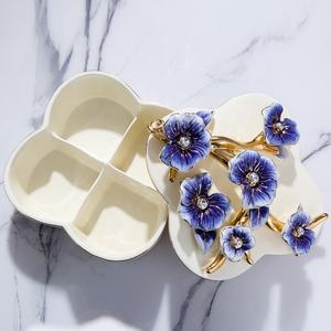 Plateau de fruits secs bonbons, grille divisée avec couvercle boîte à Snack 1 pièce, Style européen - Product Image 3