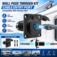 Passe-câble mural en aluminium IP68 compatible avec le kit de passage de courant continu Starlink Mini pour camping-car, marine et hors réseau