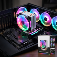 Enfriador de CPU Universal para Juegos de Computadora, con Iluminación, 2 Tubos de Cobre, Económico, TDP 95W, Lga115X 1200 1700 1851 2011 AMD FM AM2 AM3 AM4