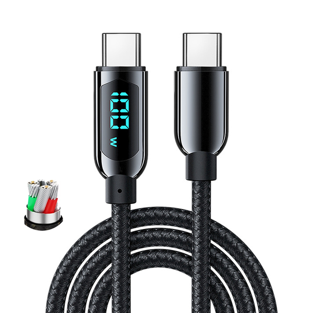 Wholesale PD 100W 5A Type-C Fast Charging Cables 1.2M Visible Real-Time Power Display Super Charging Speed USB Type-C Cable