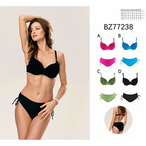 Conjunto de Bikini HDJ Talla Grande, Sostén Push-Up, Braguita con Lazos Laterales, Traje de Baño de Spandex y Poliéster para Mujer, BZ77238 - Product Image 2