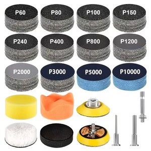 Discos de lijado de carburo de silicio de 2 pulgadas, P60 a P10000, kit de pulido de 130 piezas para metal, madera y plástico - Product Image 1