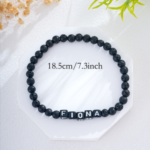 Pulsera <span class=keywords><strong>de</strong></span> cuentas con nombre personalizado Resoul, pulsera <span class=keywords><strong>de</strong></span> piedra natural con letra del alfabeto, brazalete elástico con palabra personalizada, regalo <span class=keywords><strong>de</strong></span> joyería para mujer - Product Image 4