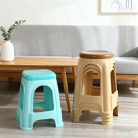 Tabouret carré moderne en plastique multicolore, chaise haute empilable pour cuisine et mobilier de salon chinois, directement du fournisseur.