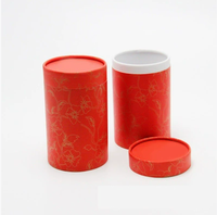 Boîte Cadeau Luxe Personnalisable avec Logo, pour Thé Vert, Aliments ou Bougies – Tube Cylindrique Robuste Rouge pour Emballage