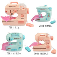 Mini machine à coudre électrique pour enfants, jouet en plastique, ensemble de jeu de couture pour maison de poupée