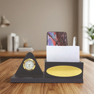Custom Wooden Desk Organizer Triangle Pen Holder Note <b>Card</b> <b>Stand</b> Paper Holder Office Gift - Product Image 2