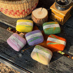 Jabón Artesanal de Fieltro de Lana, Exfoliante Natural, para Limpieza Corporal, Jabón Artesanal para Spa y Regalo, Ecológico, Sin Desperdicio - Product Image 1