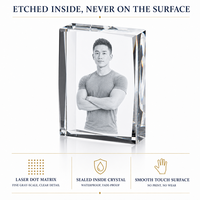 Cristal photo 3D gravé au laser sur mesure, portrait commémoratif, cadeau personnalisé, 100x130mm, 120x150mm, vente en gros, OEM