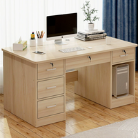 Ensemble de chaise de bureau moderne et écologique avec verrouillage, poste de travail informatique à domicile avec tiroir, bureau en bois pour personnel, automatique