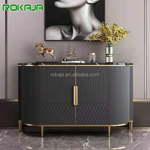 Credenza per <span class=keywords><strong>Sala</strong></span> <span class=keywords><strong>da</strong></span> <span class=keywords><strong>Pranzo</strong></span> di Tendenza, Tavolo Console Moderno con Piano in Marmo, Set di Mobili di Lusso per Decorazione Soggiorno - Product Image 1