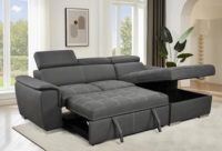 Canapé-lit convertible moderne de luxe avec revêtement rembourré, pliable pour l'utilisation dans un appartement, salon, canapé-lit à double usage