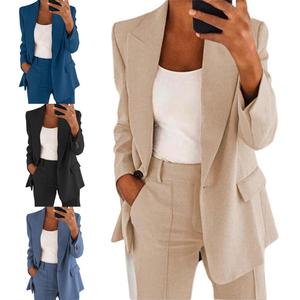 Neuer Damen Freizeit-<span class=keywords><strong>Blazer</strong></span> Einreihiger Mantel mit Reverskragen Modischer Oberteil Langarm Frühling Herbst Schlanker <span class=keywords><strong>Blazer</strong></span> - Product Image 1