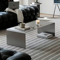 Table basse carrée moderne en acier inoxydable pour petits salons - Meuble léger, écologique et multifonctionnel pour la maison