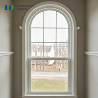 Ventanas de Madera Sólida, Ventana Corredera Vertical, Relleno de Argón, Aislamiento Térmico, Inclinables, para Villa, Tamaño Personalizado