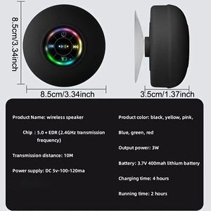 Hotting Best Selling <strong>Led</strong> Wireless <strong>Bluetooth</strong> <strong>Speaker</strong> Portable Waterproof Suction Cup Mini Shower <strong>Speaker</strong> - Product Image 2