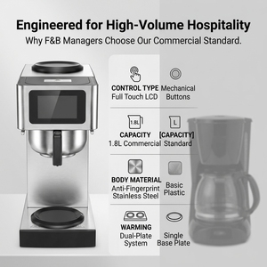 Machine à café et à thé multifonctionnelle pour la restauration, avec panneau tactile intelligent et fonction d'auto-nettoyage, idéale pour les volumes élevés - Product Image 3