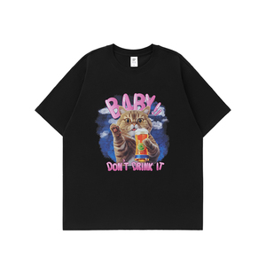 Camiseta de hombre de calle de peso pesado con logotipo e imagen Camiseta de gran tamaño personalizada para hombre Camisetas gráficas con estampado - Product Image 3