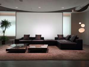 Juego de sofá seccional en forma de L de cuero genuino de lujo moderno Asiento reclinable con mechones de alta calidad para el hogar para la vida del apartamento - Product Image 2