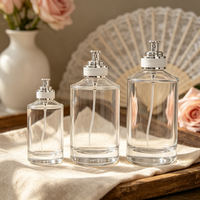 Flacon pulvérisateur de parfum en verre transparent, stock usine, 30ml 50ml 100ml, portable et rechargeable
