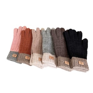 Gants tactiles mi-doigts en laine, doublés polaire chaud, pour l'hiver, pour étudiants, pour l'écriture - Product Image 3