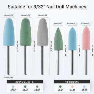 Ensemble de forets à ongles avec support à 16 trous, forets en caoutchouc de silicone pour pédicure, manucure, ponçage et polissage du gel - Product Image 6