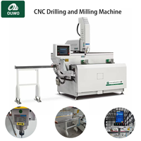 OUWO 2026 CNC Machine de perçage et de fraisage de profilés en aluminium de 1200 mm avec broche électrique et entraînement par vis à billes pour systèmes de fenêtres