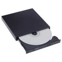 Unidad de DVD de CD delgada USB 2,0 externa de quemador de DVD-RW portátil para computadora portátil y PC de escritorio compatible con tarjetas SD CF XD-Negro/plateado