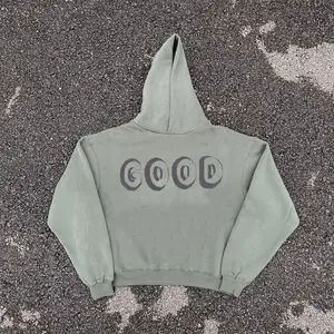 Xinlilai Màu Rắn Quá Khổ Không Có Dây Vài Hoodies Lông Cừu Lót Biểu Tượng Tùy Chỉnh Người Đàn Ông Áo Và Áo Nỉ