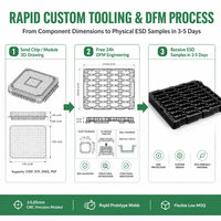 Baki Plastik Antistatik ESD Kustom, Baki Penyimpanan Komponen Industri Vacuum Formed, OEM ABS PP PS PET IATF 16949