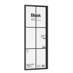 Porte de séparation intérieure en verre ESG noir et aluminium 29,9x79,3 Isolation acoustique Design minimaliste - Product Image 1