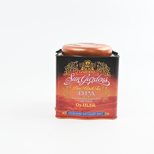 Square Tea <b>Metal</b> Canister Tinplate Packaging Container Glossy Offset Printed Storage <b>Box</b> 200mL - Product Image 1