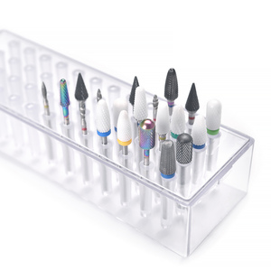 Portable Removable 48 Hole Clear Plastic Nail <b>Drill</b> <b>Bit</b> Storage <b>Box</b> Moistureproof Large Capacity Manicure Efile Organizer Case - Product Image 1