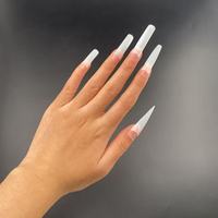 550 Uñas Postizas Naturales de Ataúd Cuadradas Stiletto, de Media Cobertura, Largas, de Gel Suave Acrílico, de Presión