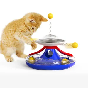 सबसे अच्छा बेच खिलौना मजेदार Scratcher 3 स्तर इंटरैक्टिव दो-परत घूर्णन कक्षीय बिल्ली Scratching गेंद
