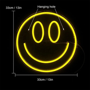 Enseigne lumineuse LED néon visage souriant, intérieur/extérieur, suspendue, lumière d'ambiance réglable, haute luminosité, personnalisable - Product Image 2