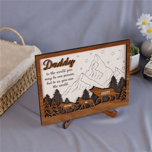 Cadeaux personnalisés pour la fête des pères de Pafu, cadeaux pour les enfants, le grand-père, cadre en bois fait à la main, <span class=keywords><strong>cadeau</strong></span> des enfants - Product Image 3